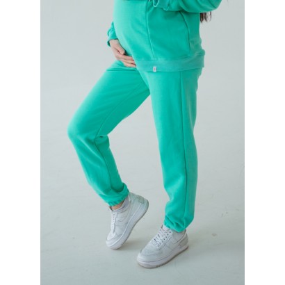 Спортивные штаны-джоггеры для беременных c карманами Мятные